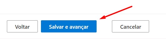 botão salvar e avançar do bing ads